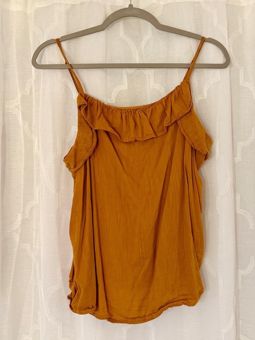 Old Navy Mustard Ruffle Cami Tank Top | XLn